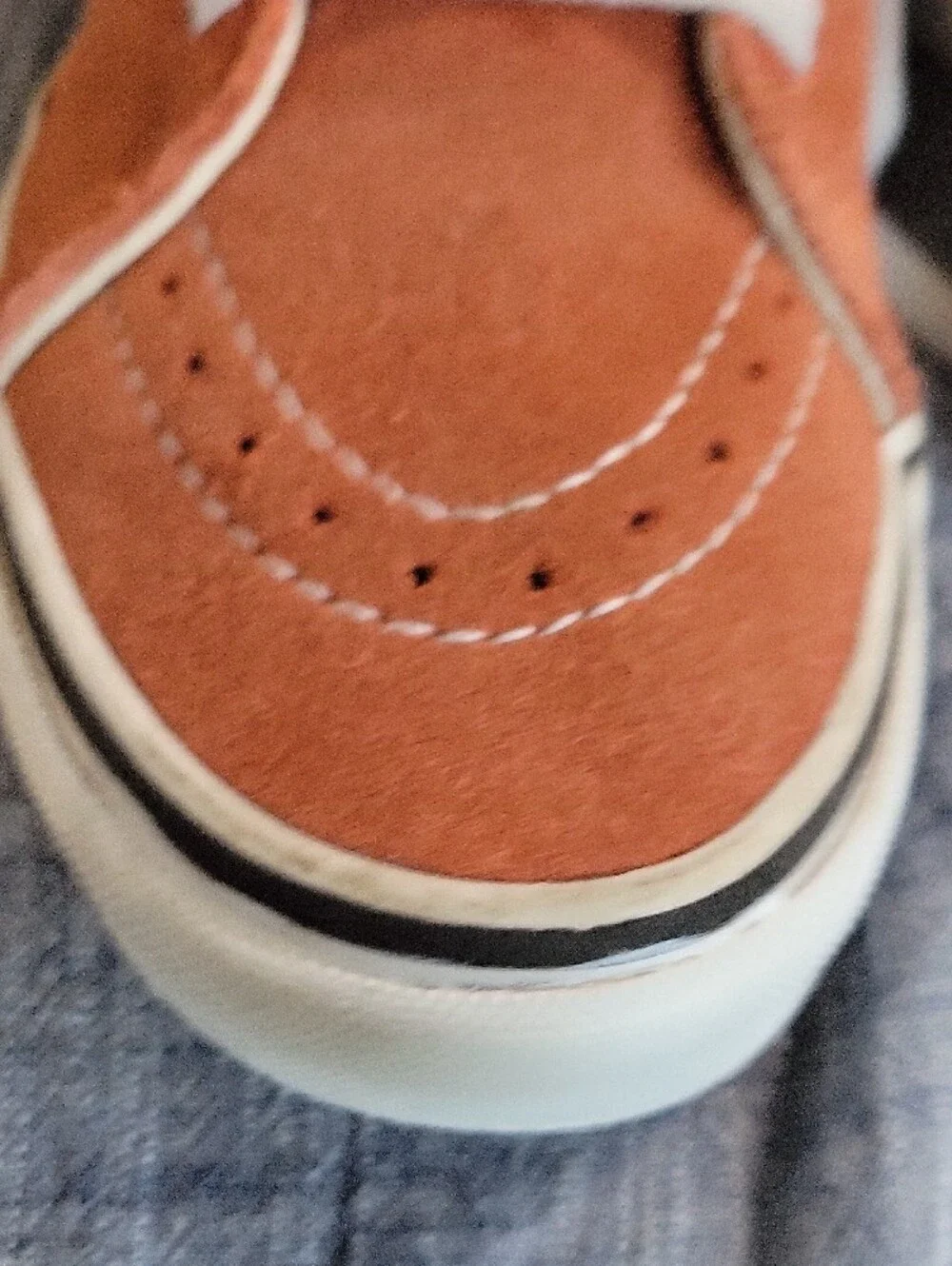 Vans Rust Orange & White Sk8-Hi Suede High-Top Sneakers Womens 8.5 Mens 7